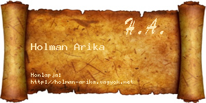 Holman Arika névjegykártya